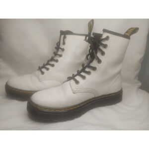 Women's Dr. Martens Zavala T Lamper White Black Combat Boots US 6